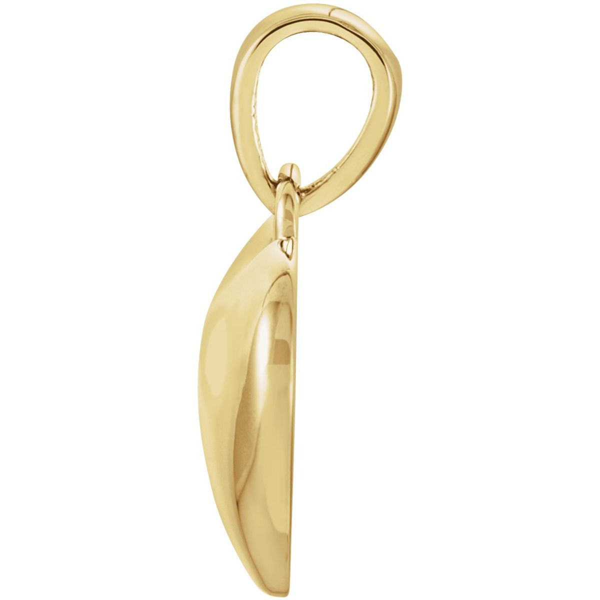 .05 CT Natural Diamond Engravable Heart Pendant in 14k yellow gold