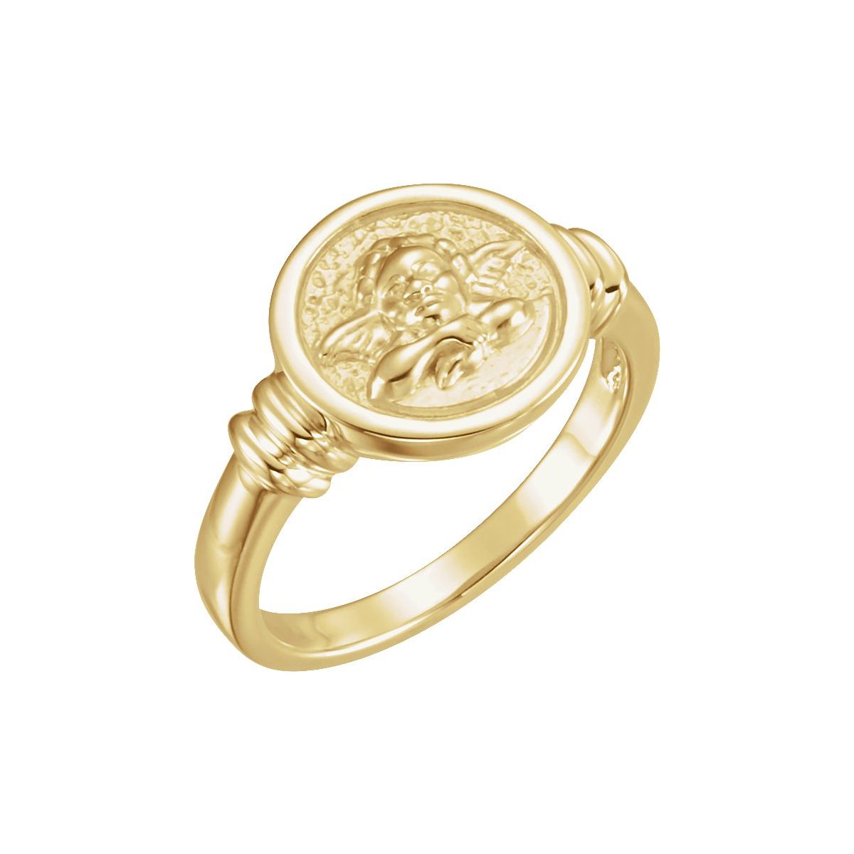 12.2 mm Cherub Angel Ring in 14k yellow gold