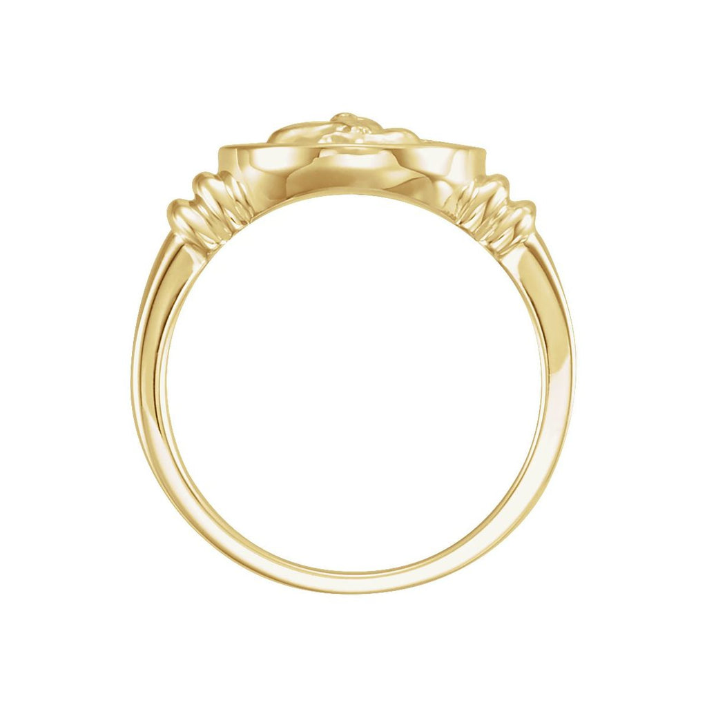 12.2 mm Cherub Angel Ring in 14k yellow gold