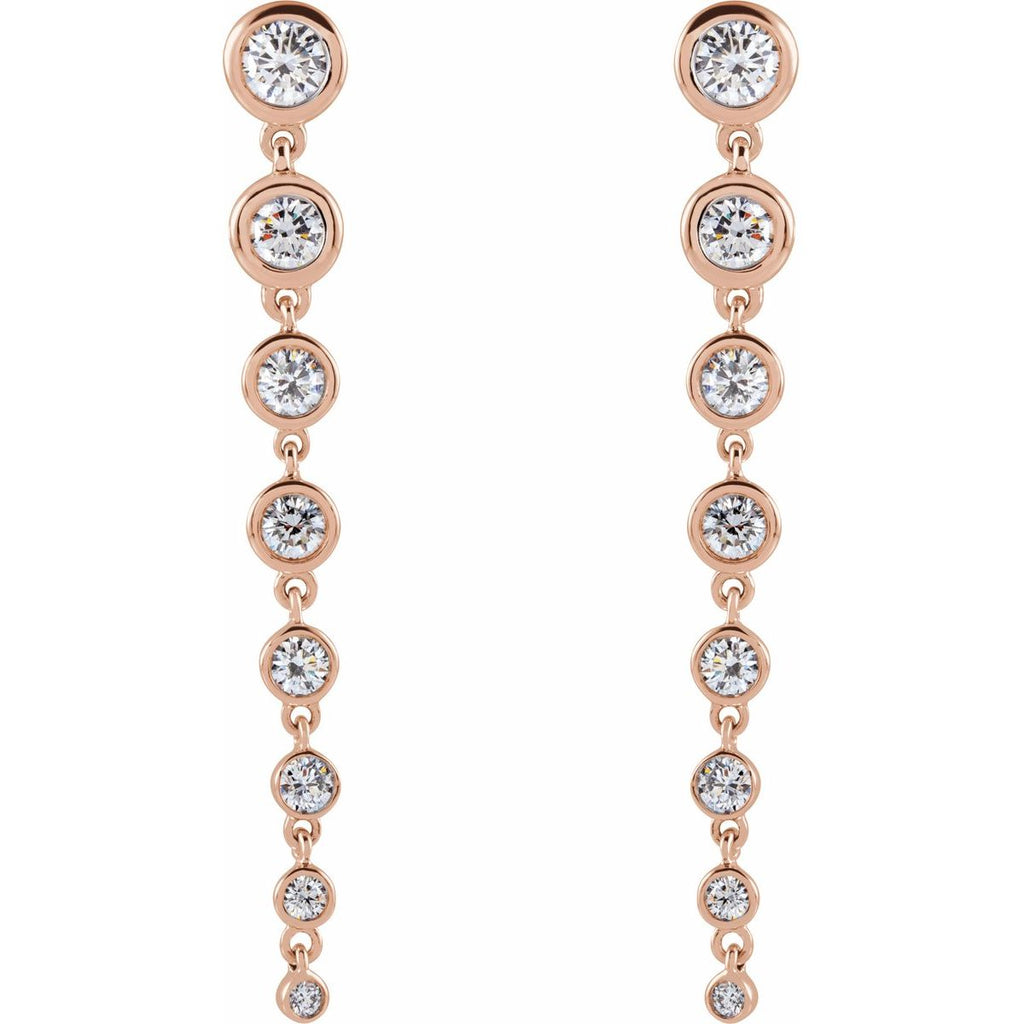 1 3/4 CTW Lab-Grown Diamond Earrings in 14k rose gold