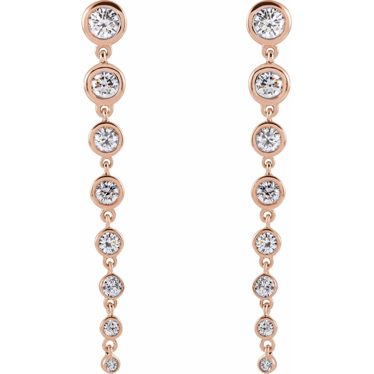 1 3/4 CTW Lab-Grown Diamond Earrings in 14k rose gold