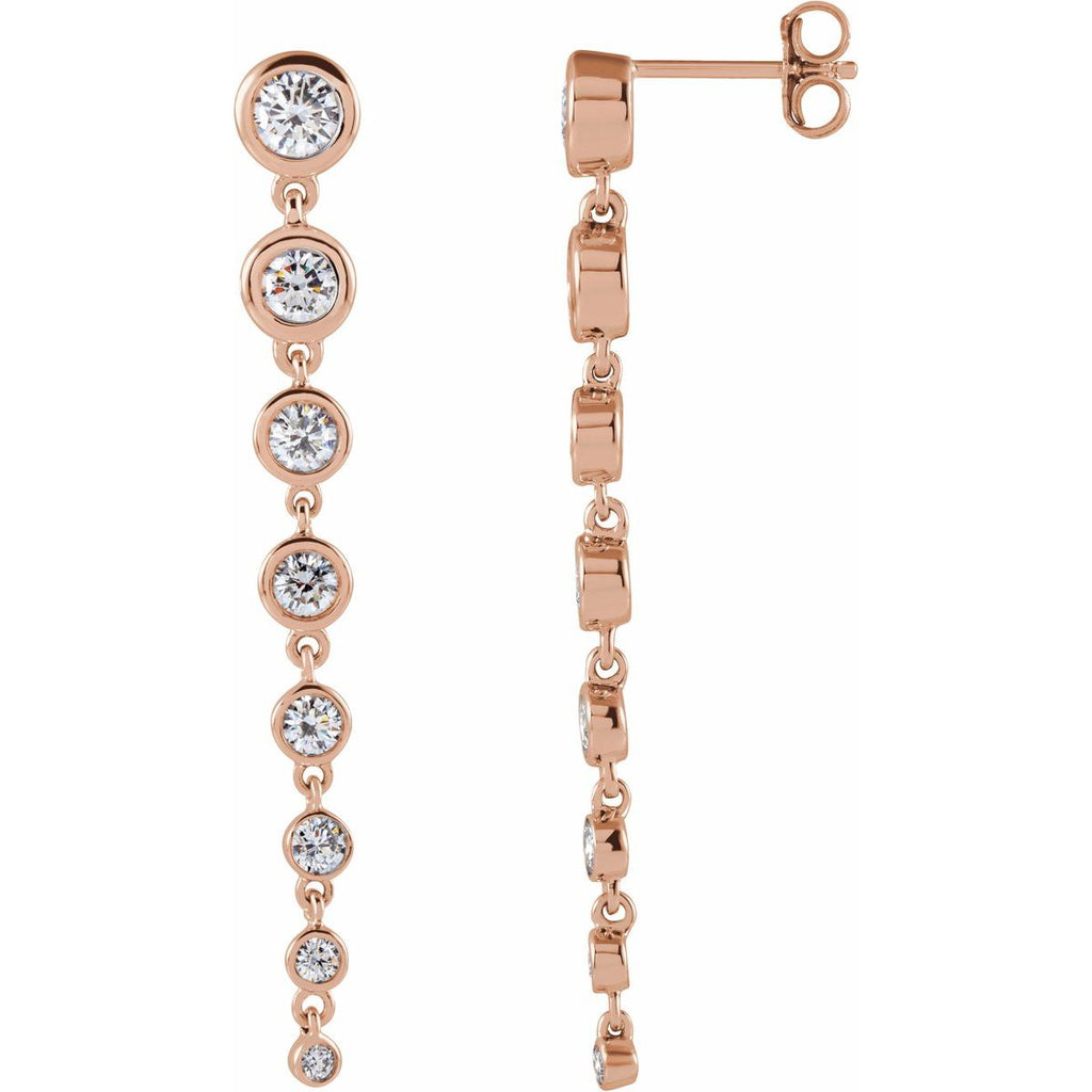 1 3/4 CTW Lab-Grown Diamond Earrings in 14k rose gold