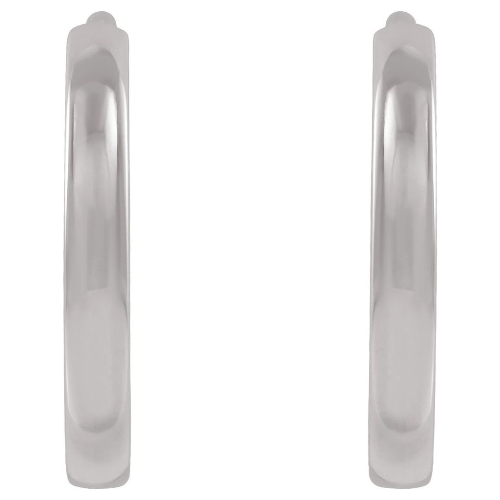 Hinged 10 mm Hoop Earrings in 14k white gold