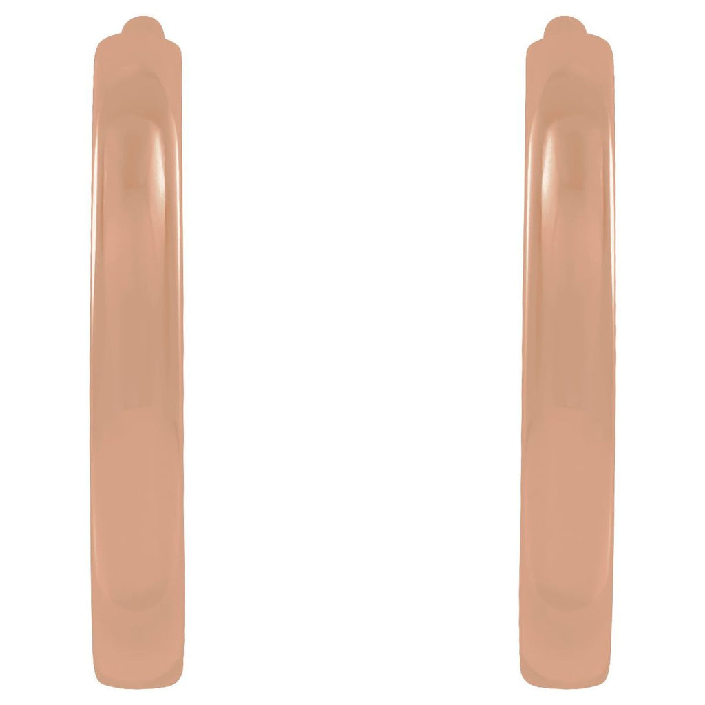 Hinged 10 mm Hoop Earrings in 14k rose gold