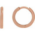 Hinged 10 mm Hoop Earrings in 14k rose gold