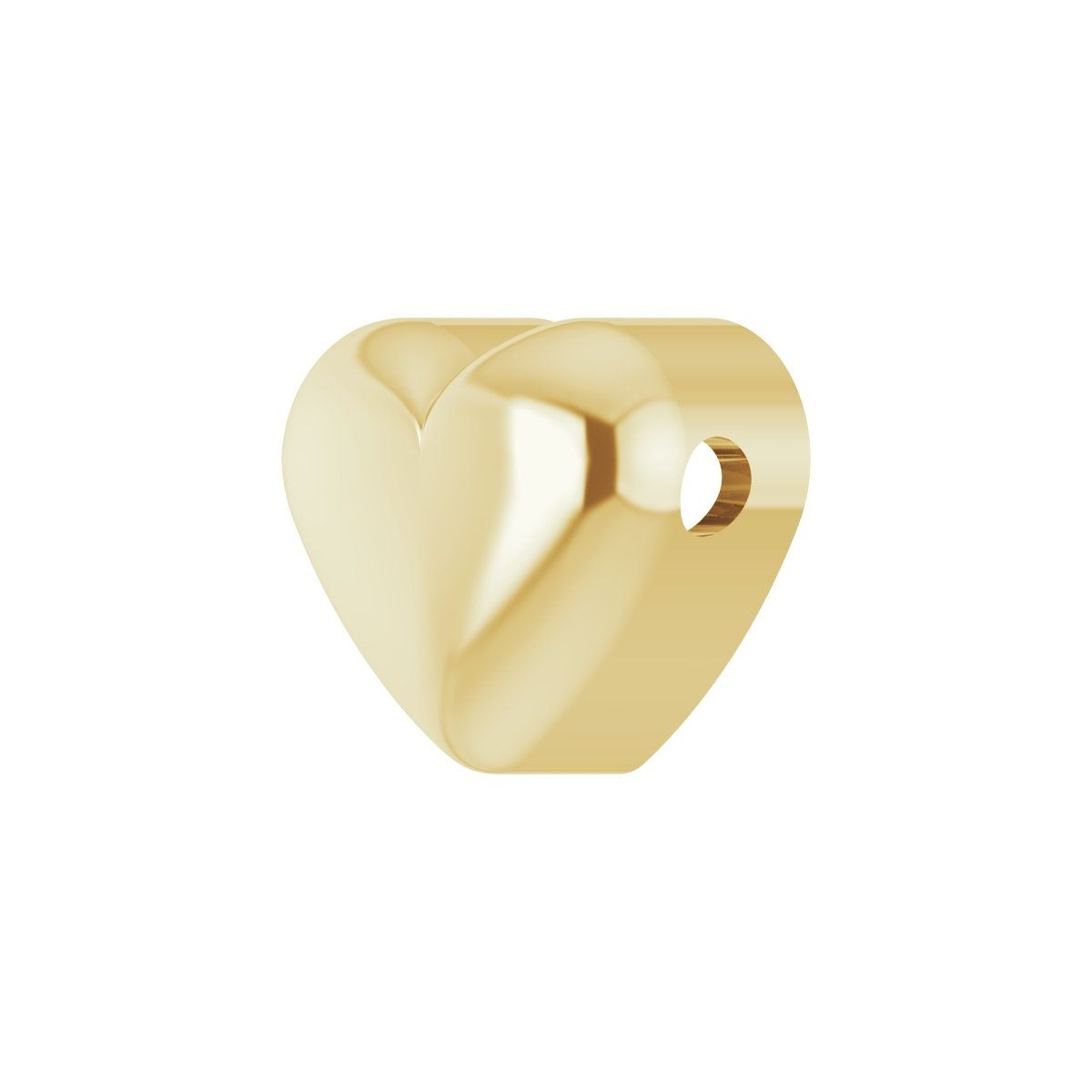 Puffed Heart Pendant in 14k yellow gold