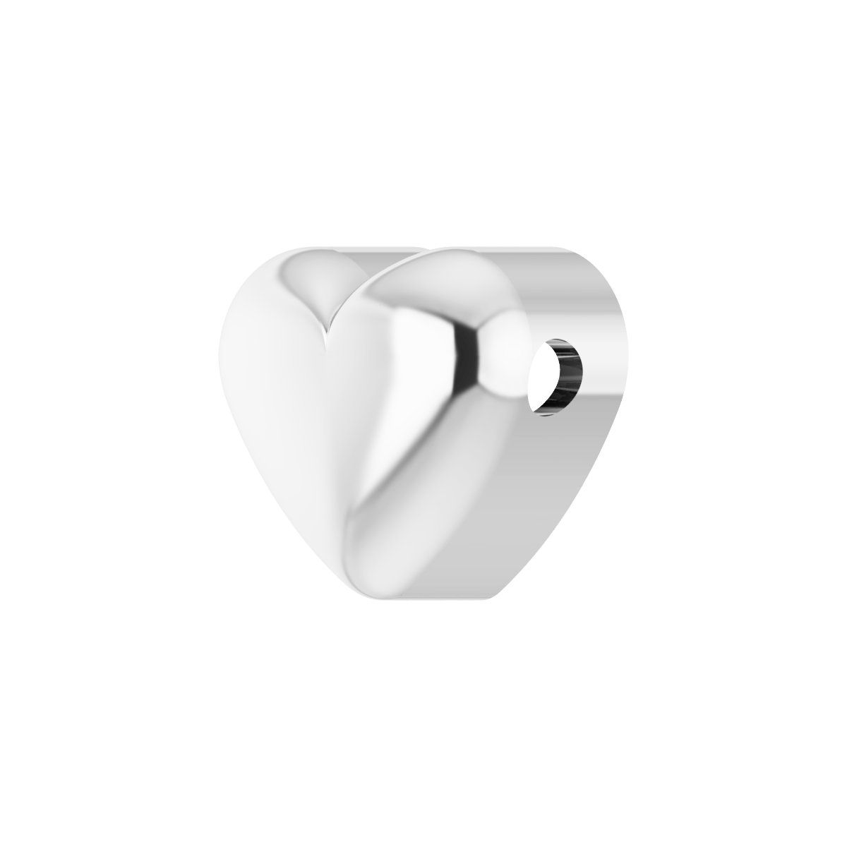 Puffed Heart Pendant in 14k white gold