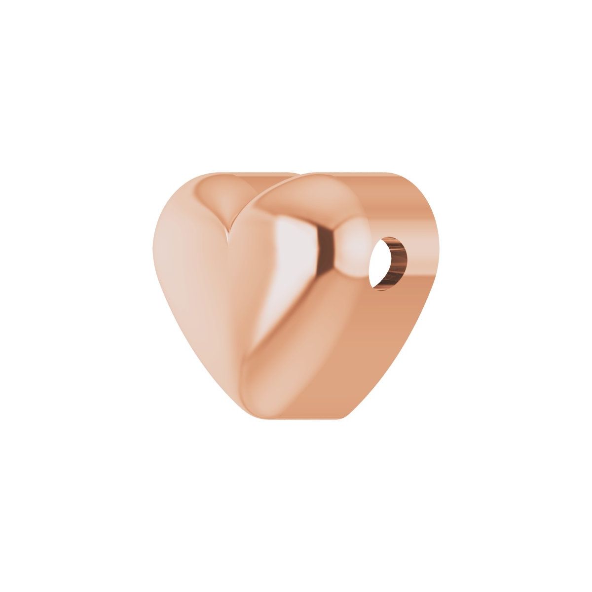 Puffed Heart Pendant in 14k rose gold