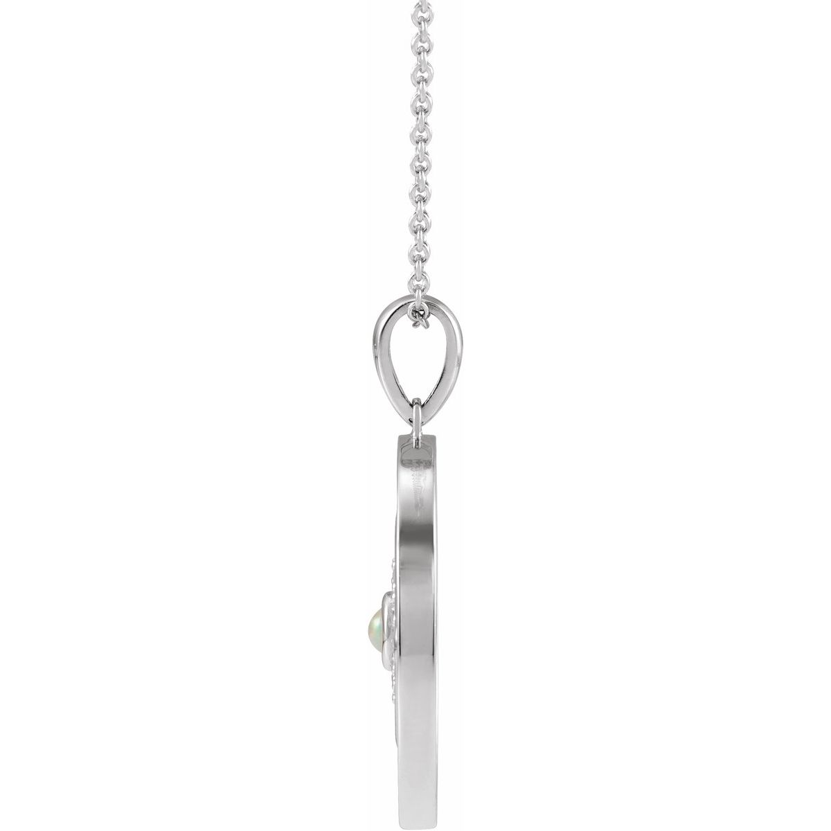 Natural Ethiopian Opal & 1/6 CTW Natural Diamond Evil Eye Necklace