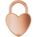 Engravable Heart Lock Pendant in 14k rose gold