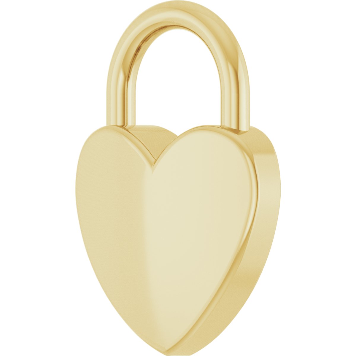 Engravable Heart Lock Pendant in 14k yellow gold