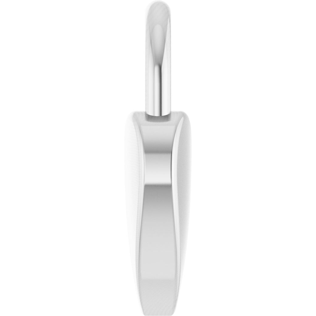 Engravable Heart Lock Pendant in 14k white gold