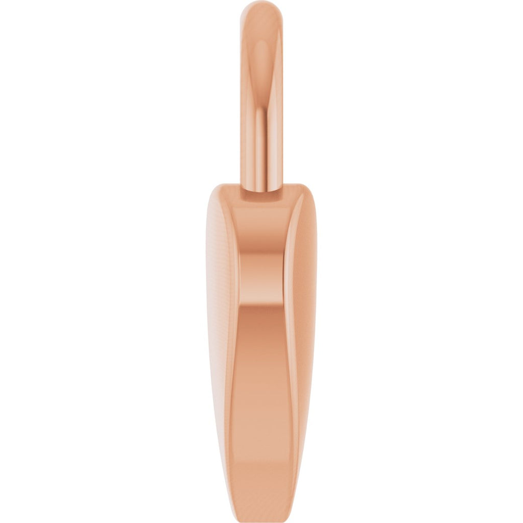 Engravable Heart Lock Pendant in 14k rose gold