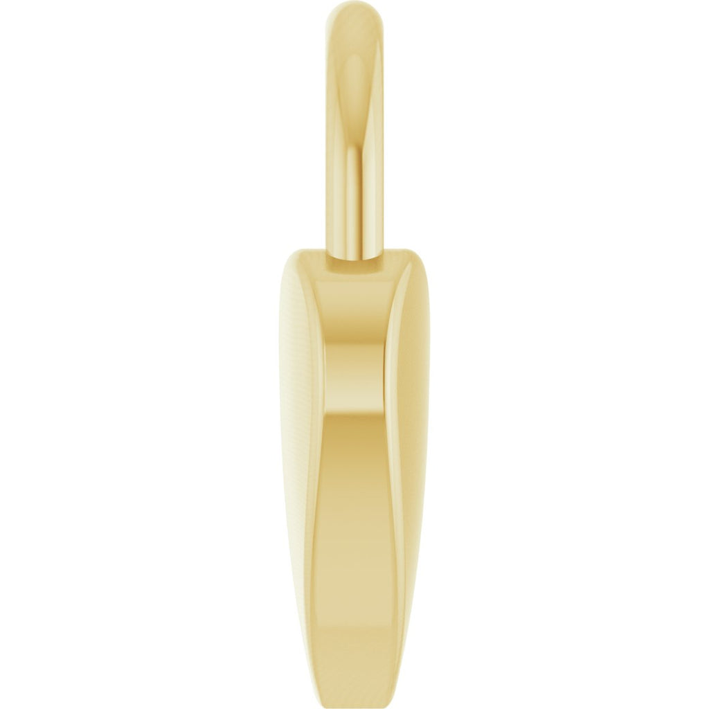 Engravable Heart Lock Pendant in 14k yellow gold
