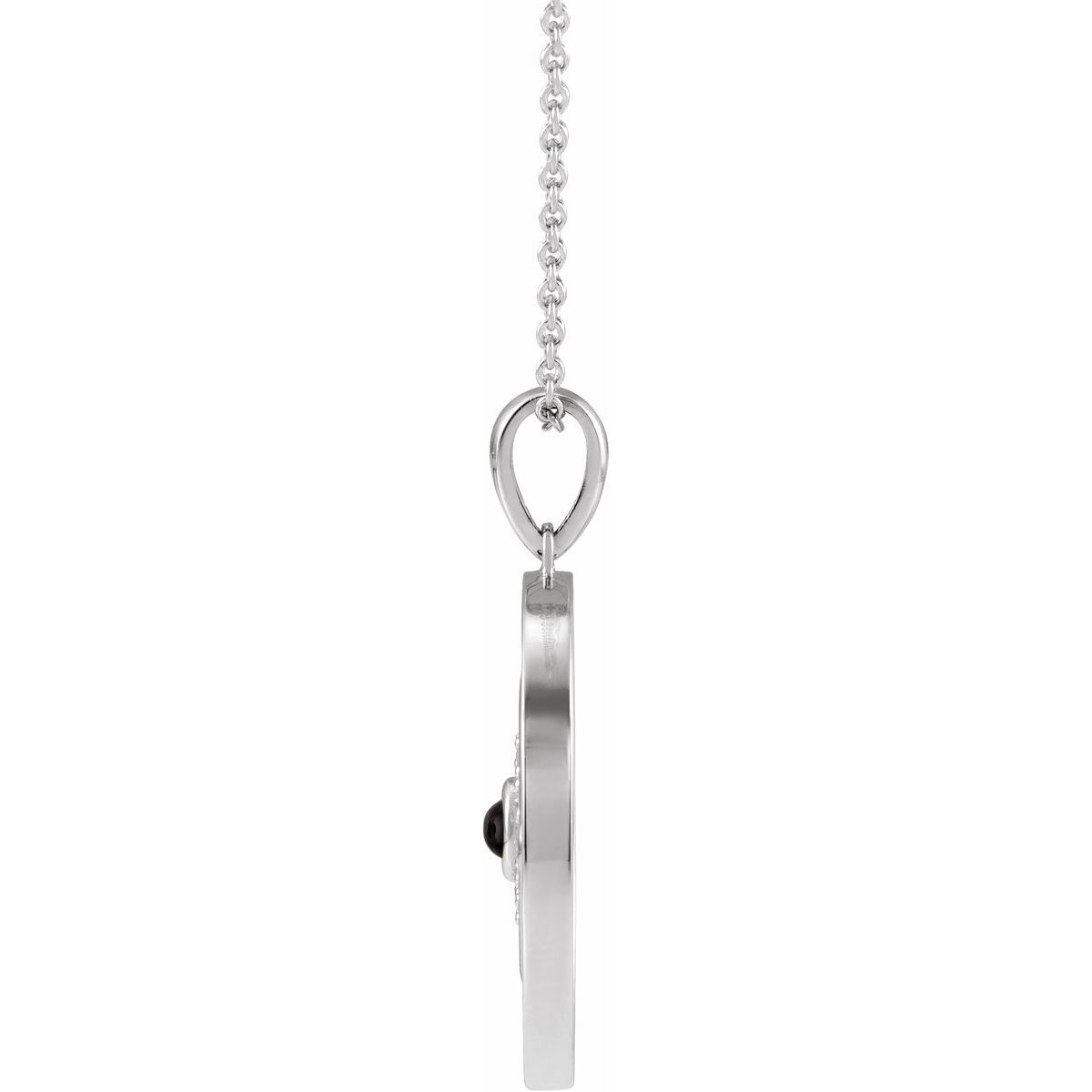 Natural Black Onyx & 1/6 CTW Natural Diamond Evil Eye Necklace