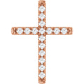 1/2 CTW Natural Diamond French-Set Cross Pendant in 14k rose gold