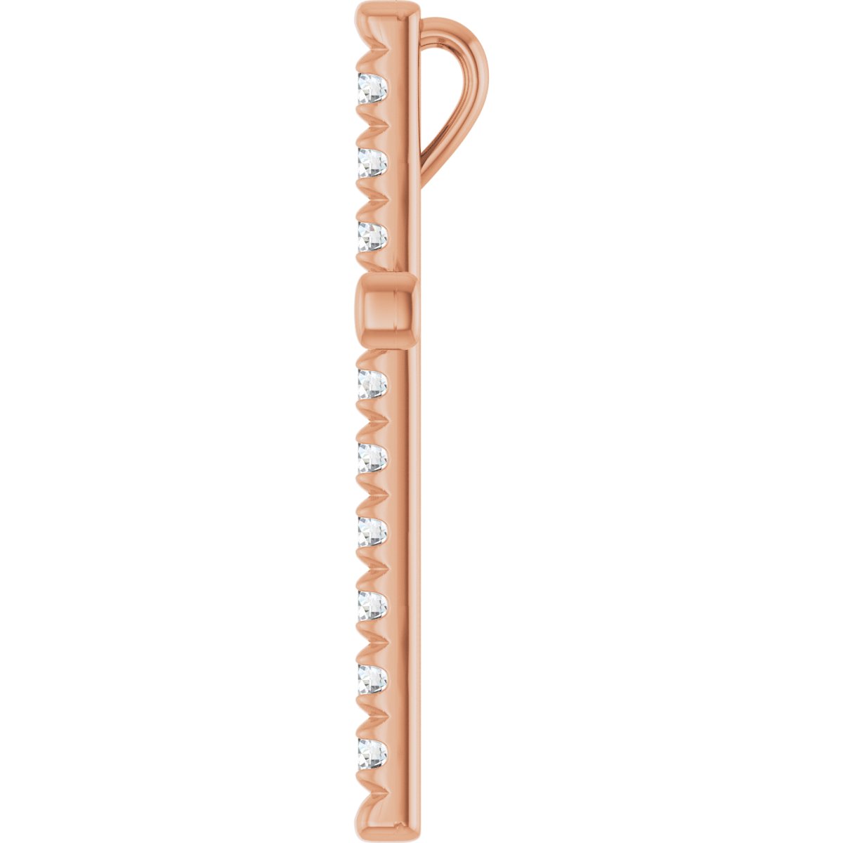1/2 CTW Natural Diamond French-Set Cross Pendant in 14k rose gold