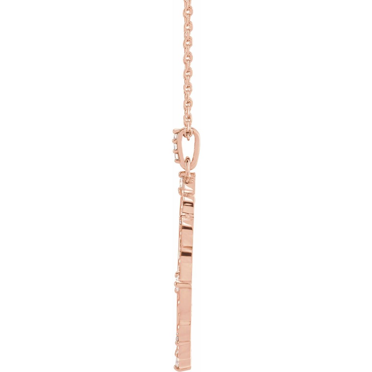 1/6 CTW Natural Diamond Guardian Angel Necklace in 14k rose gold