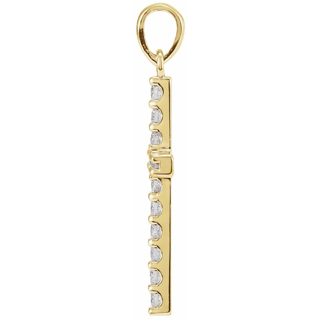 1 3/8 CTW Natural Diamond Cross Pendant in 14k yellow gold
