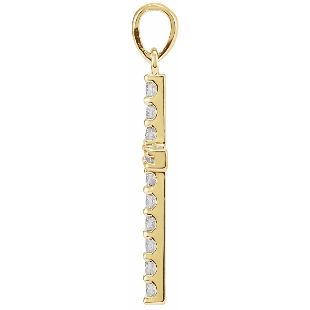 1 3/8 CTW Natural Diamond Cross Pendant in 14k yellow gold