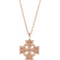 Celtic-Inspired Cross Necklace in 14k rose gold