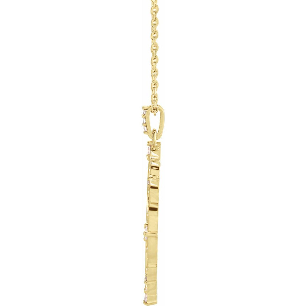 1/6 CTW Natural Diamond Guardian Angel Necklace in 14k yellow gold