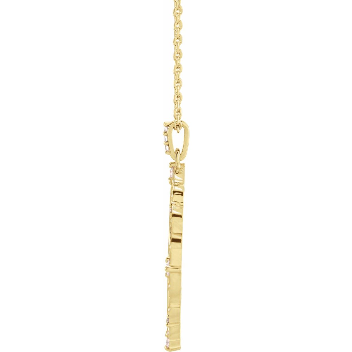 1/6 CTW Natural Diamond Guardian Angel Necklace in 14k yellow gold