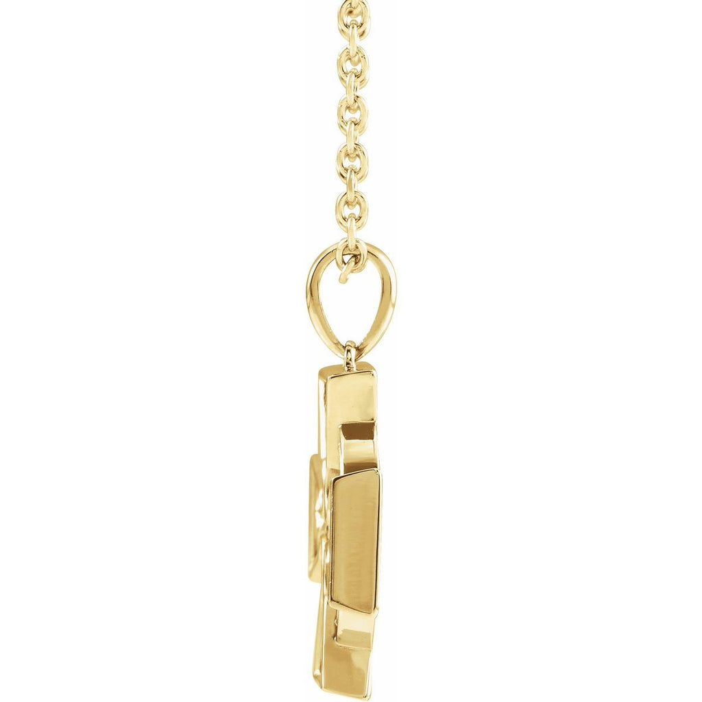 Celtic-Inspired Cross Necklace in 14k yellow gold