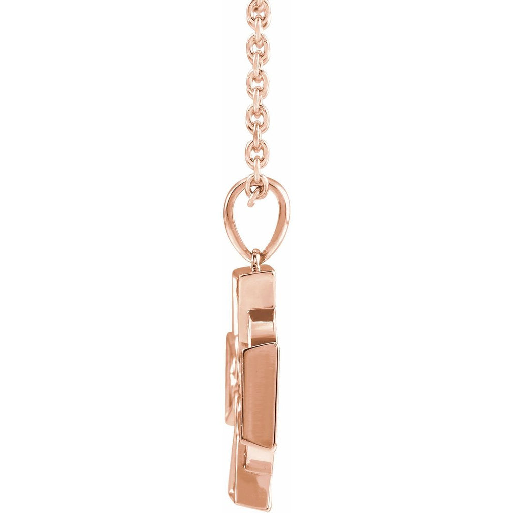 Celtic-Inspired Cross Necklace in 14k rose gold