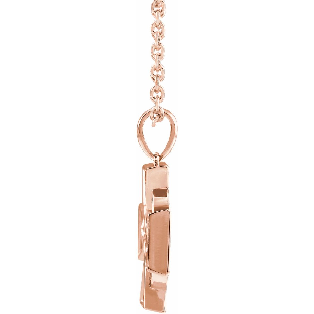 Celtic-Inspired Cross Necklace in 14k rose gold