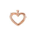 18.55x17.15 mm Rosary Heart Pendant in 14k rose gold