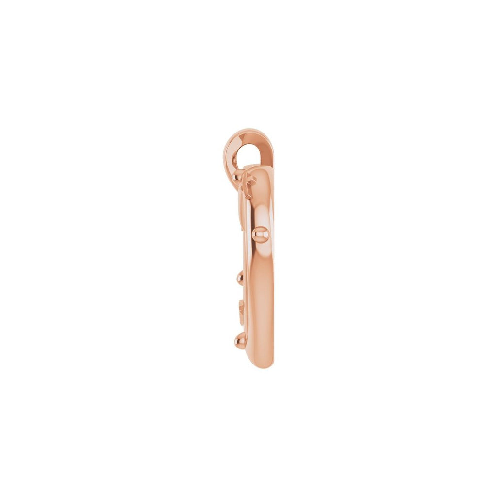 18.55x17.15 mm Rosary Heart Pendant in 14k rose gold