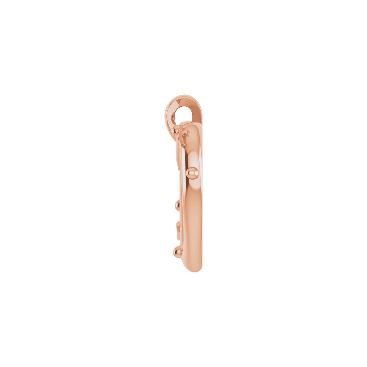 18.55x17.15 mm Rosary Heart Pendant in 14k rose gold