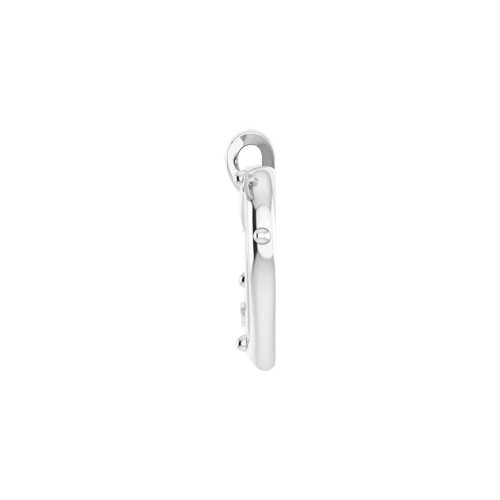 18.55x17.15 mm Rosary Heart Pendant in 14k white gold