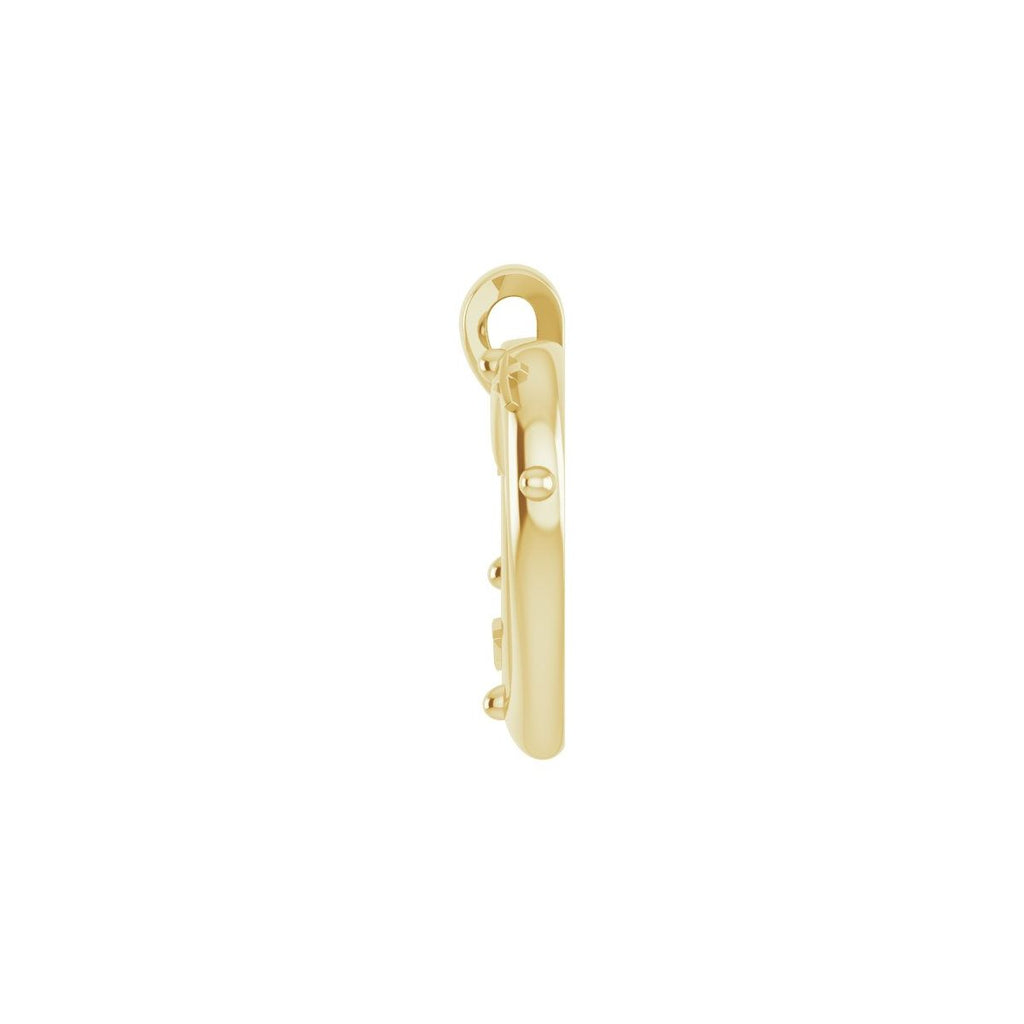 18.55x17.15 mm Rosary Heart Pendant in 14k yellow gold
