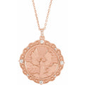 1/6 CTW Natural Diamond Guardian Angel Necklace in 14k rose gold