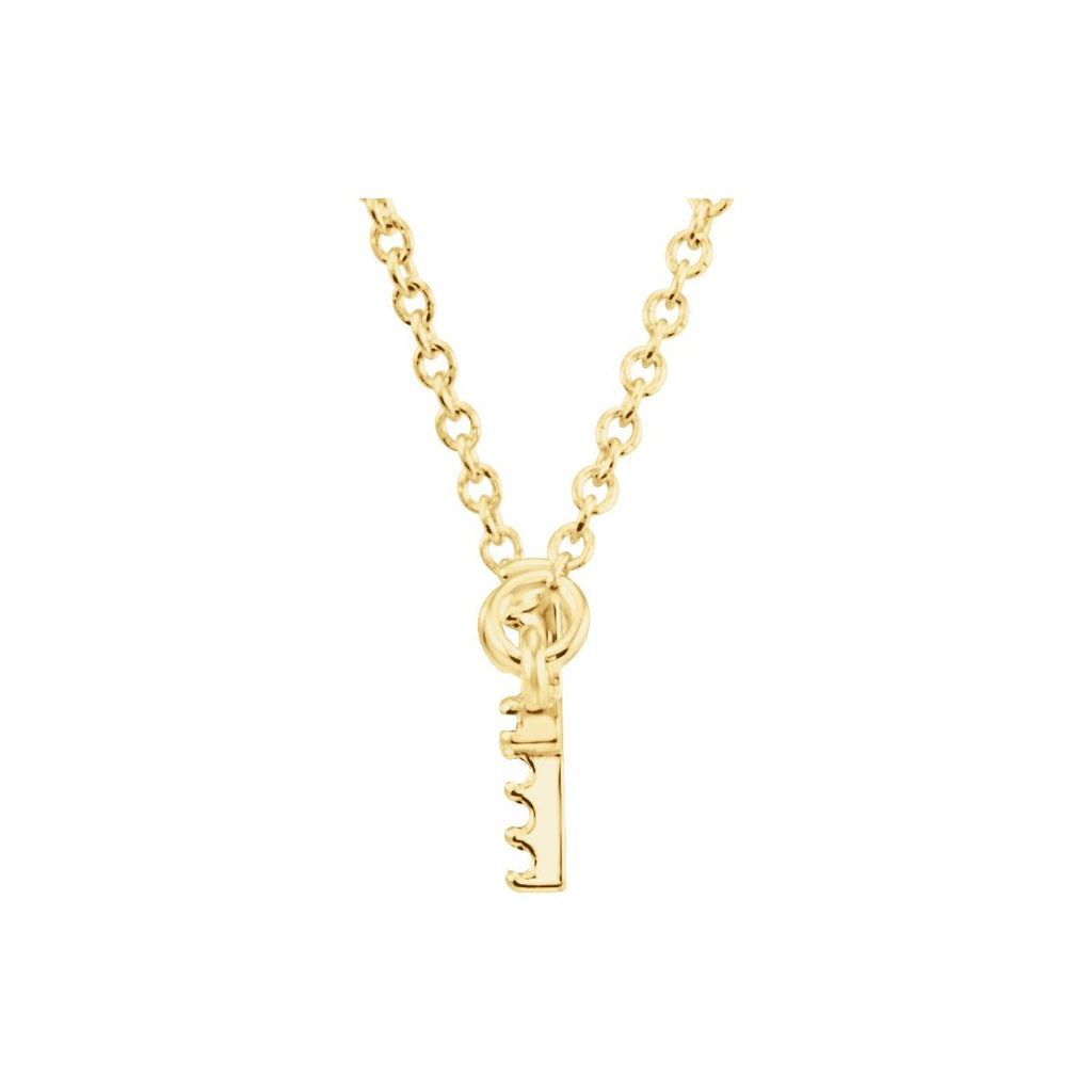 .07 CTW Natural Diamond Sideways Cross Necklace in 14k yellow gold