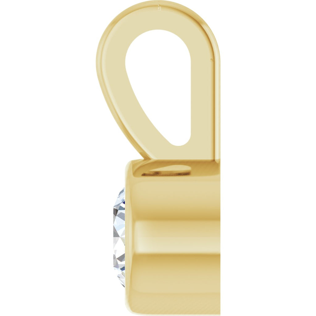 .06 CT Natural Diamond Bezel-Set Solitaire Pendant in 14k yellow gold