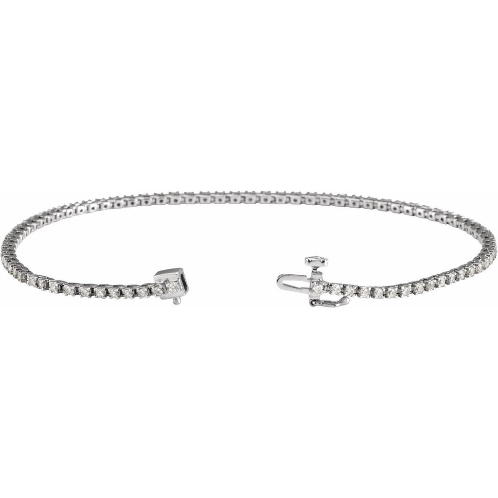 1 CTW Lab-Grown Diamond Line Bracelet in 14k white gold