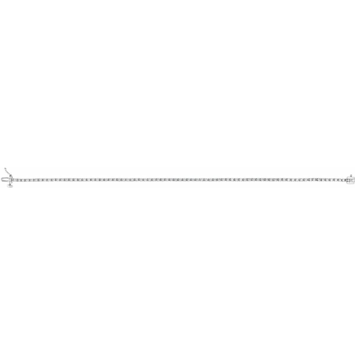 1 CTW Natural Diamond Line Bracelet in 14k white gold