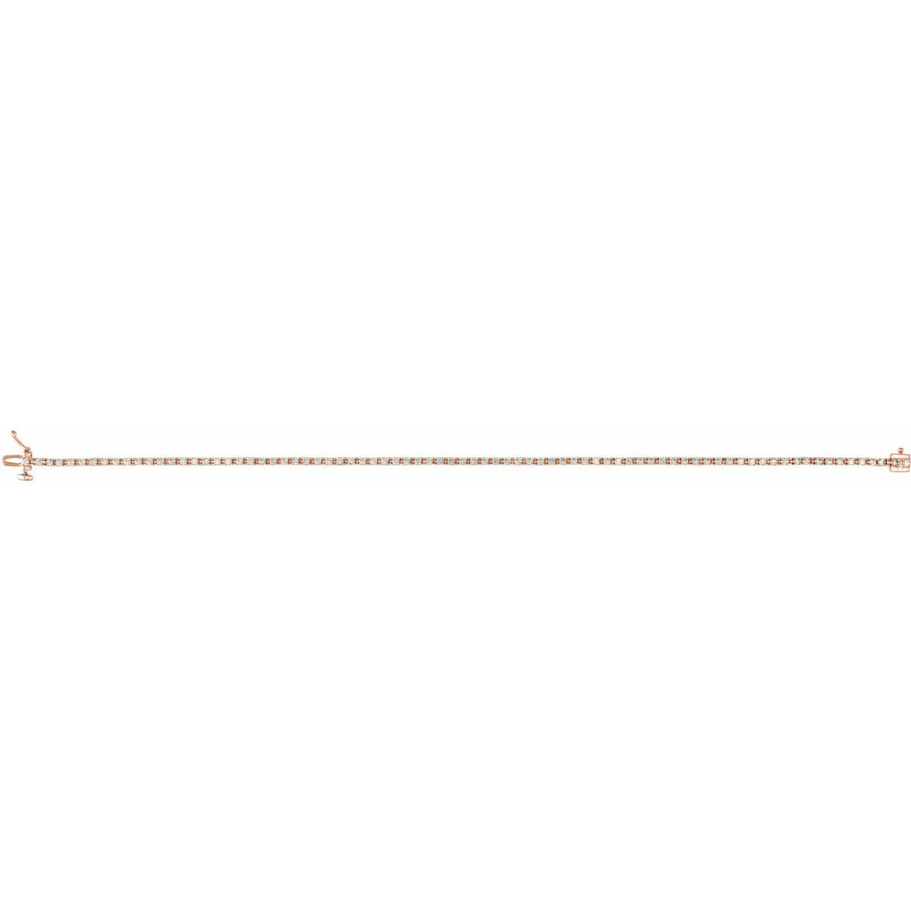 1 CTW Natural Diamond Line Bracelet in 14k rose gold