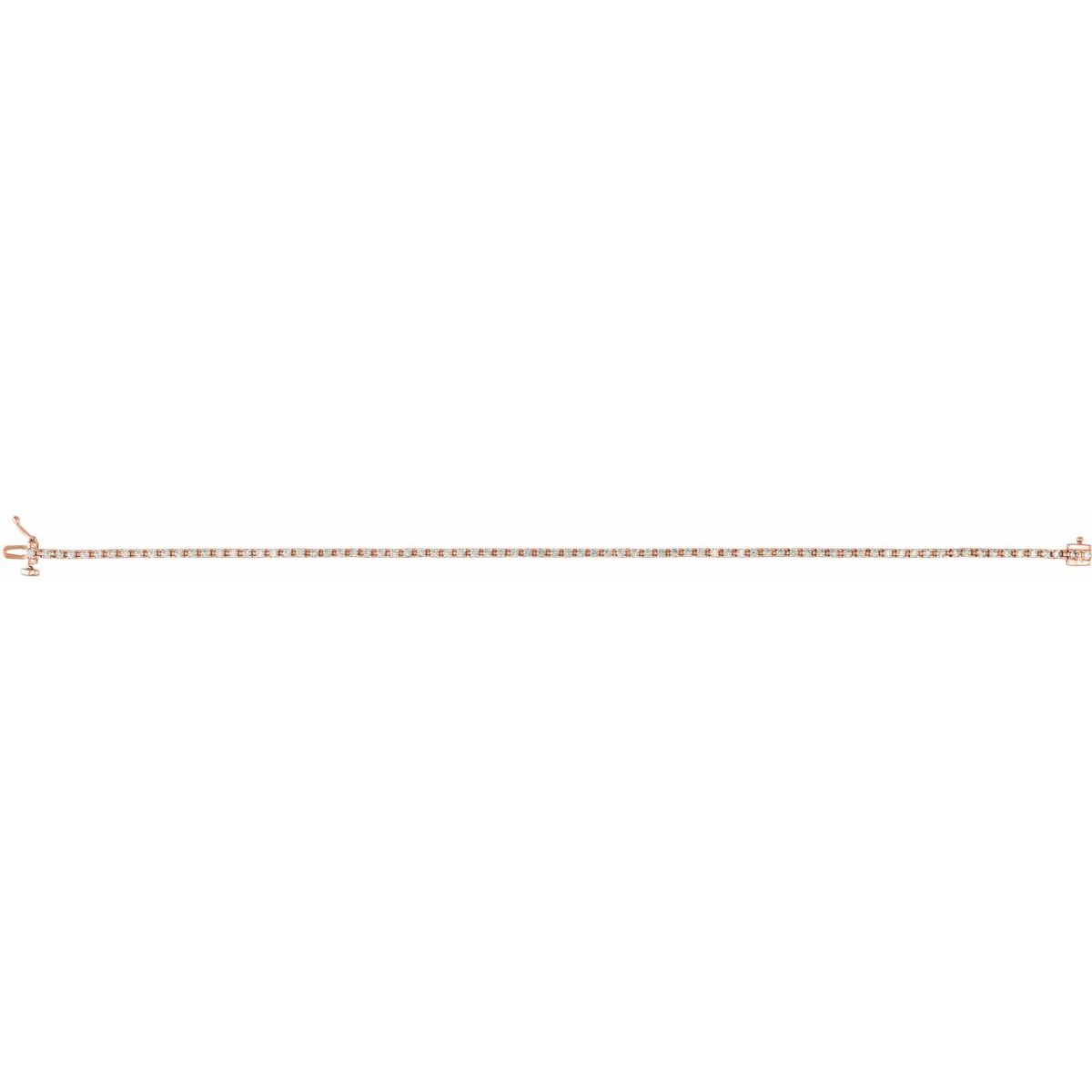 1 CTW Natural Diamond Line Bracelet in 14k rose gold