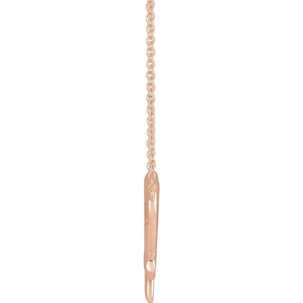 Cross & Open Heart Necklace in 14k rose gold