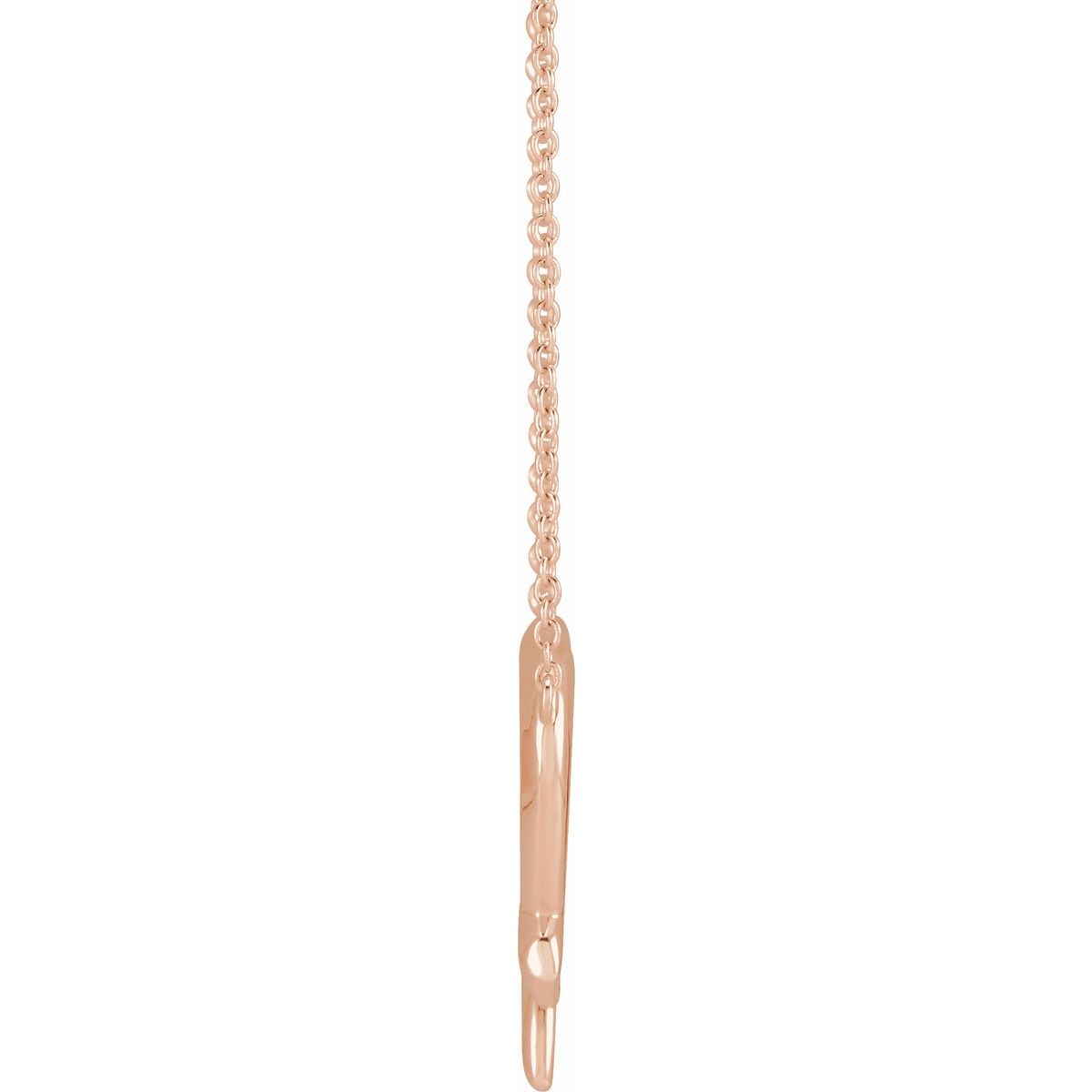 Cross & Open Heart Necklace in 14k rose gold