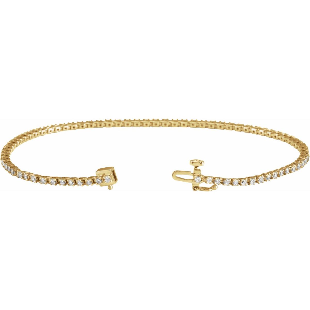 1 CTW Natural Diamond Line Bracelet in 14k yellow gold