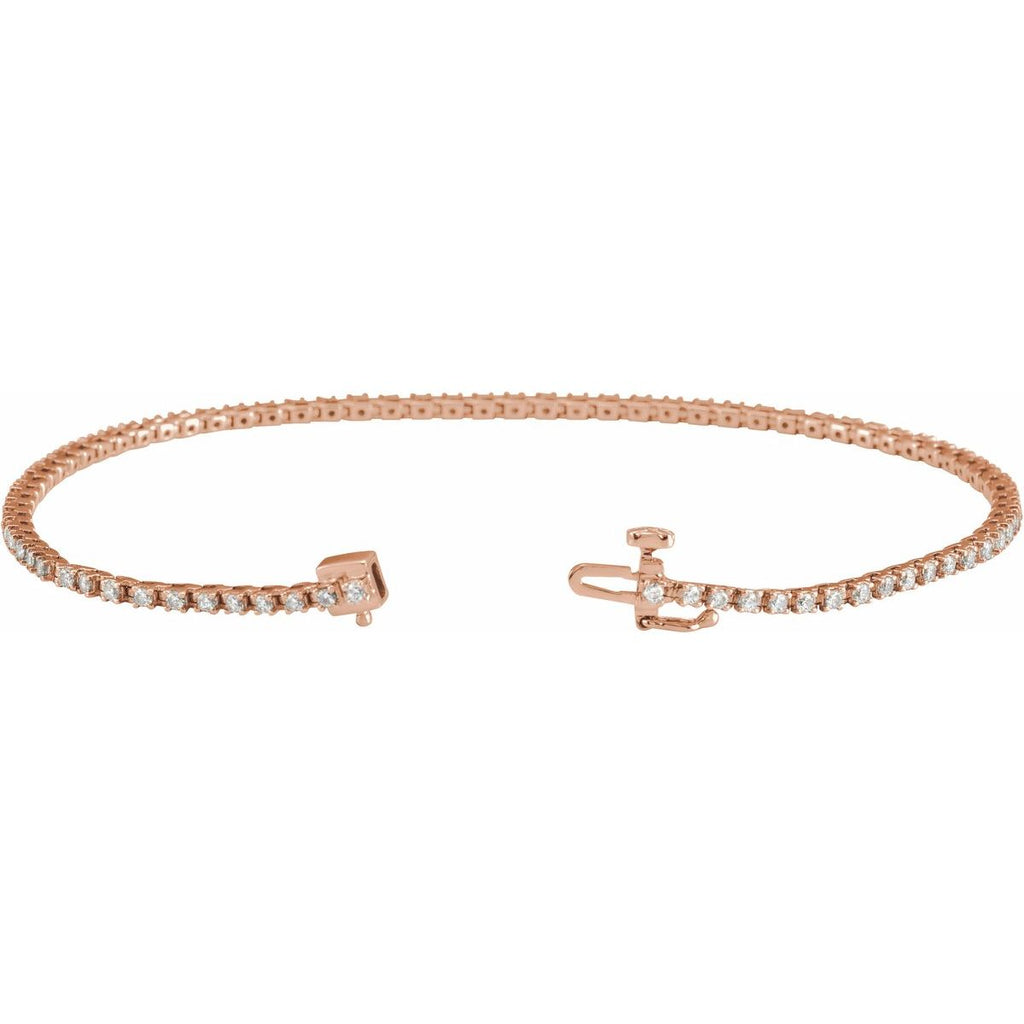 1 CTW Lab-Grown Diamond Line Bracelet in 14k rose gold