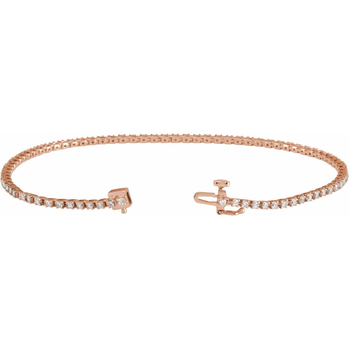 1 CTW Lab-Grown Diamond Line Bracelet in 14k rose gold