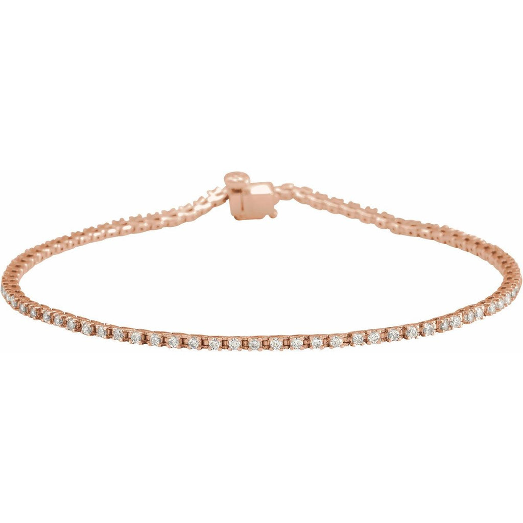 1 CTW Lab-Grown Diamond Line Bracelet in 14k rose gold