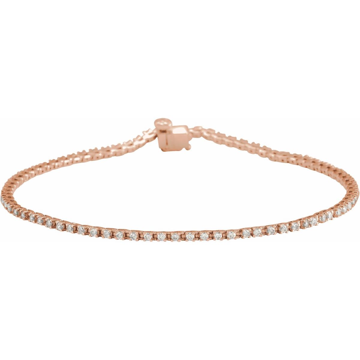 1 CTW Natural Diamond Line Bracelet in 14k rose gold