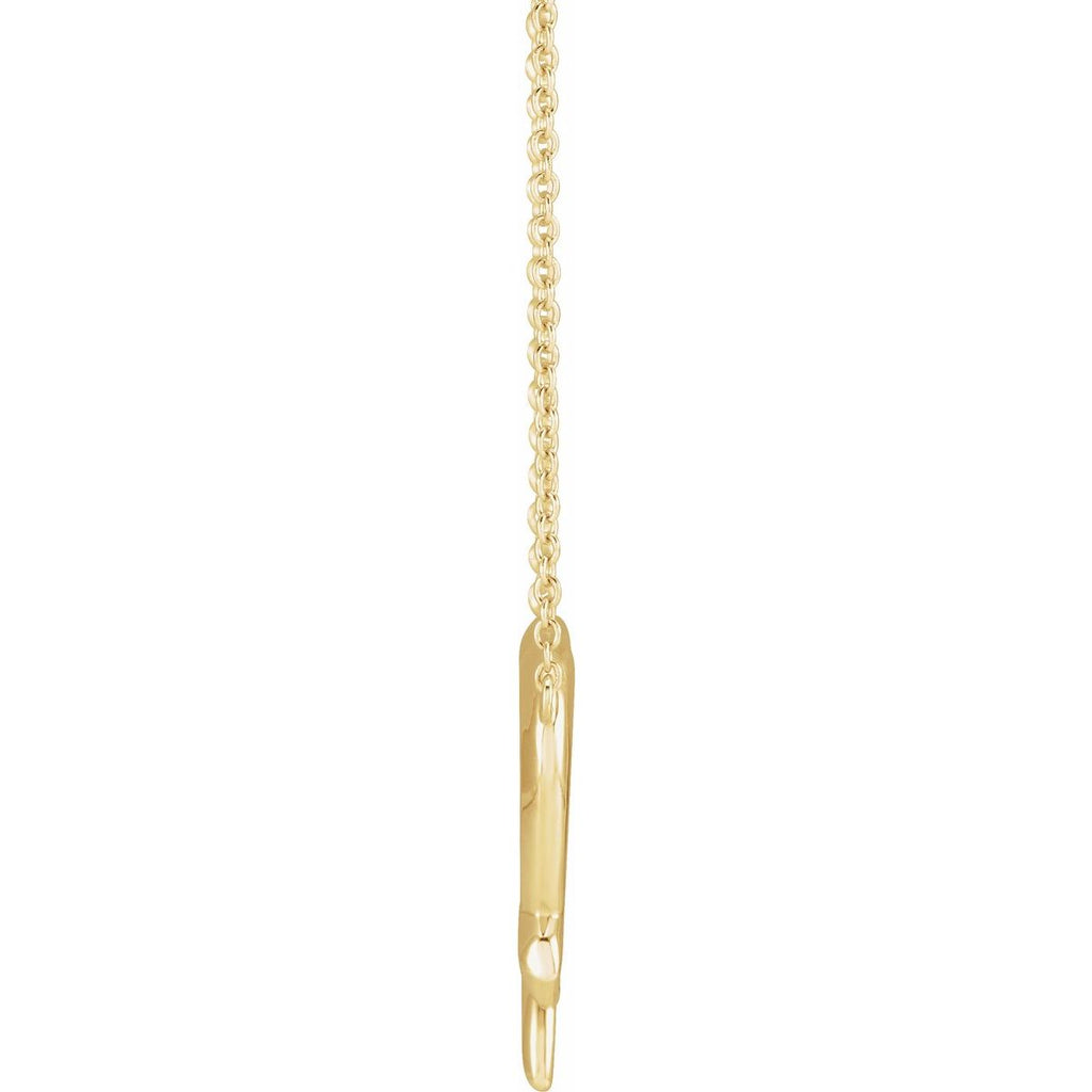 Cross & Open Heart Necklace in 14k yellow gold
